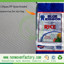 Tela no tejida de PP Spunbond para la fabricación de la bolsa de arroz